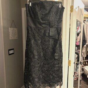 White House Black Market Strapless Black Lace Cocktail Dress, Size 0, NWT